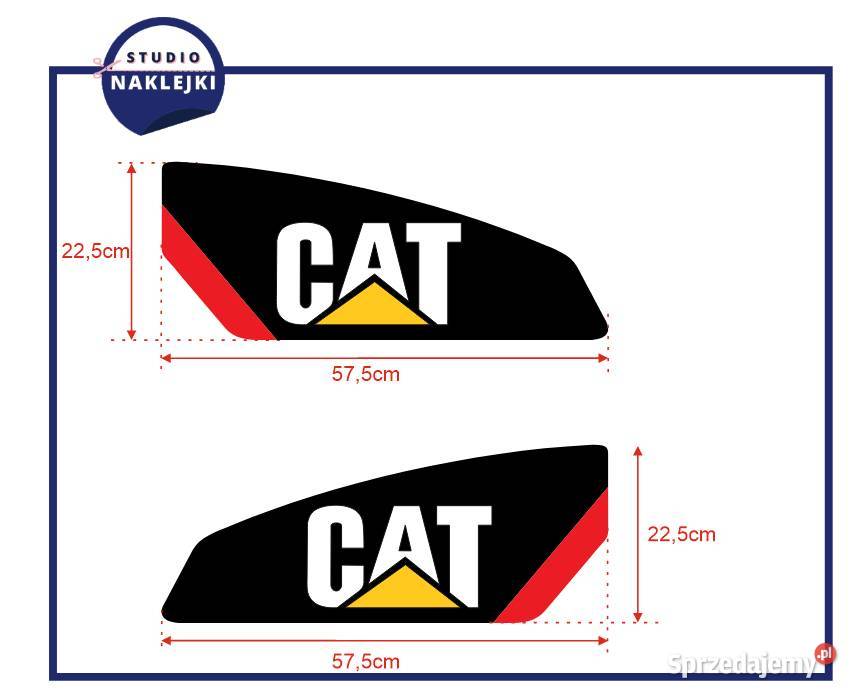 Naklejki CAT Caterpillar na ramię 58x23 Koparka Łagów