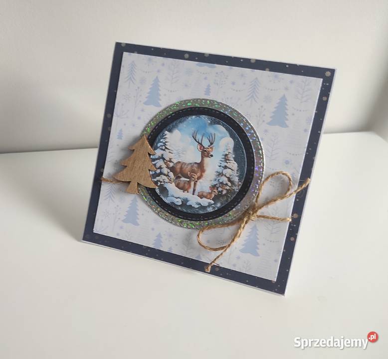 Kartka ręcznie robiona świąteczna Boże Łódź