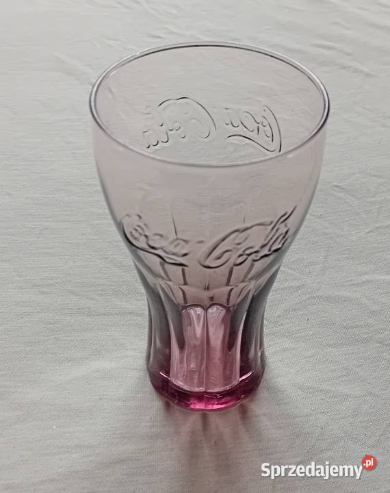 Fioletowa kolekcjonerska szklanka Coca Cola Koźminek