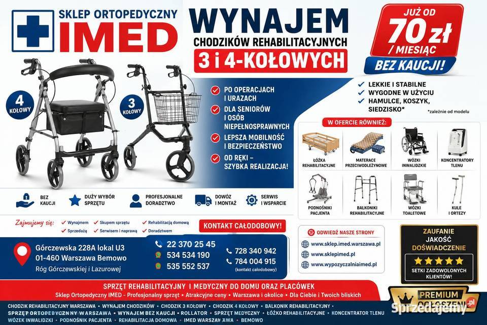 WÓZKI INWALIDZKIE WARSZAWA REFUNDACJA NFZ DO 100 Sprzęt rehabilitacyjny i ortopedyczny