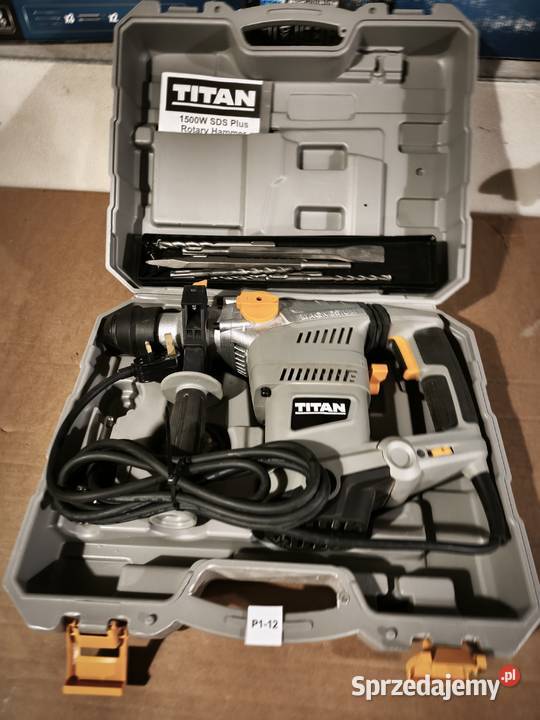 Młot udarowy SDS Titan 1500W 5J Walizka wiertła Młoty udarowe Poręba Wielka