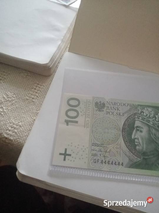 Banknot kolekcjonerski 100zl GF4444444 małopolskie Kraków