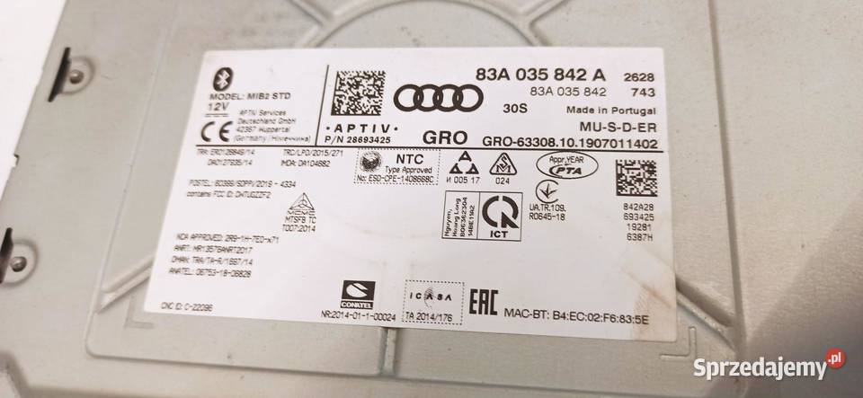 AUDI A1 82A EKRAN CZYTNIK KART NAVI KOMPLET
