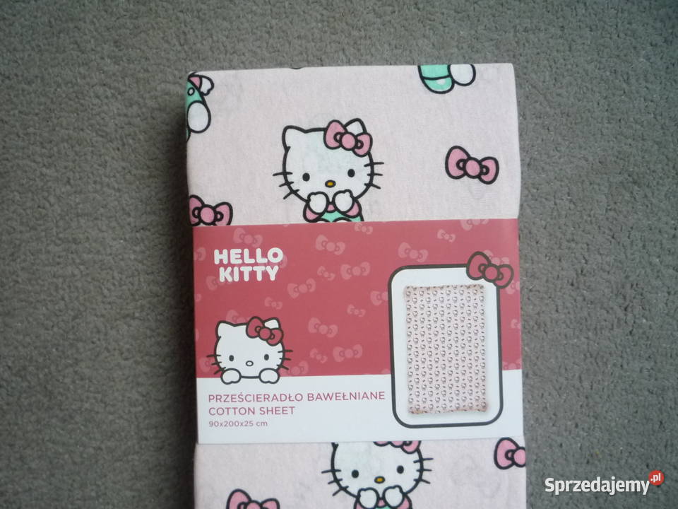 Hello Kitty Różowe Prześcieradło bawełniane Szczecin