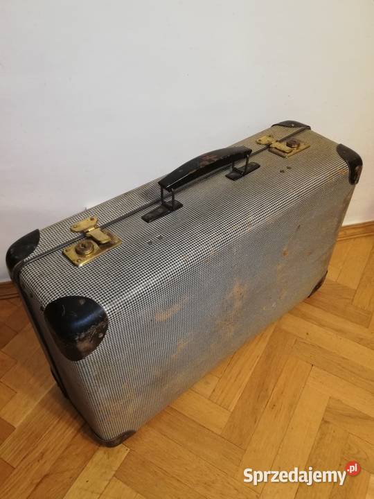 Stara drewniana walizka lata 60te PRL Warszawa
