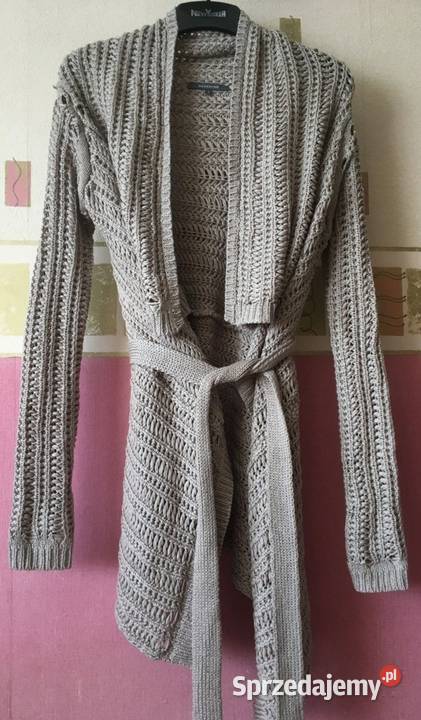 RESERVED sweter Narzutka Beż Wiązany Z paskiem Leszno