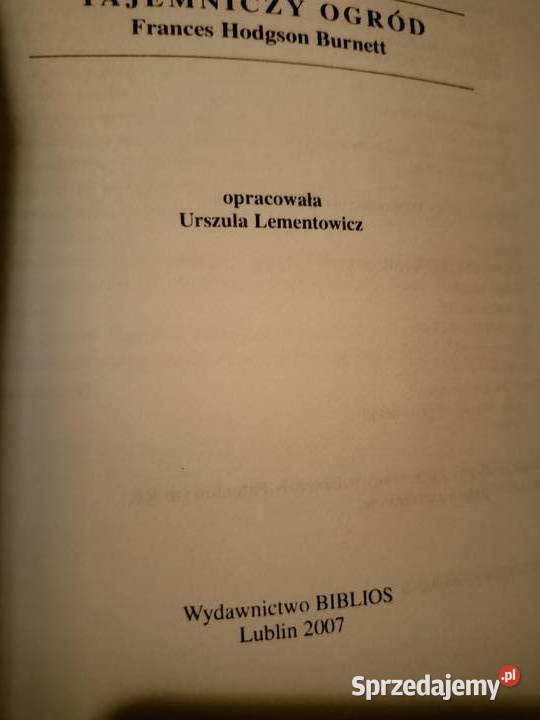 Tajemniczy ogród analiza lektury Księgarnia Warszawa