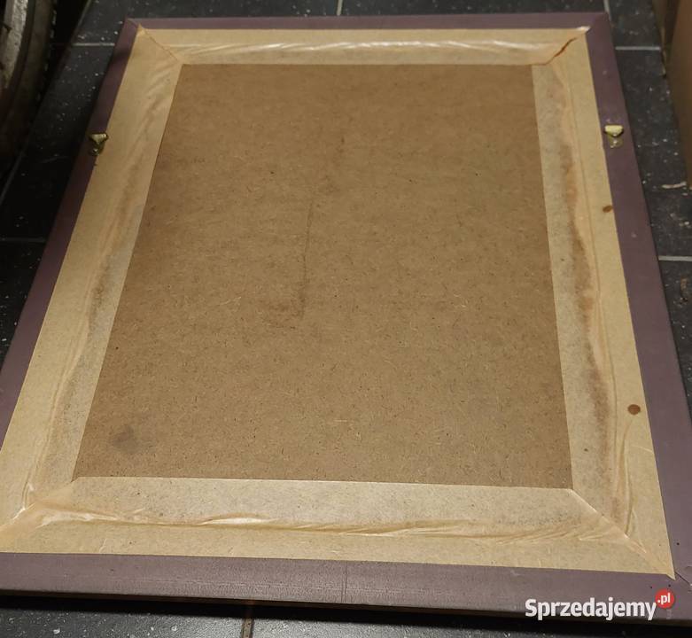 Obraz w drewnianej ramie retro vintage Warszawa