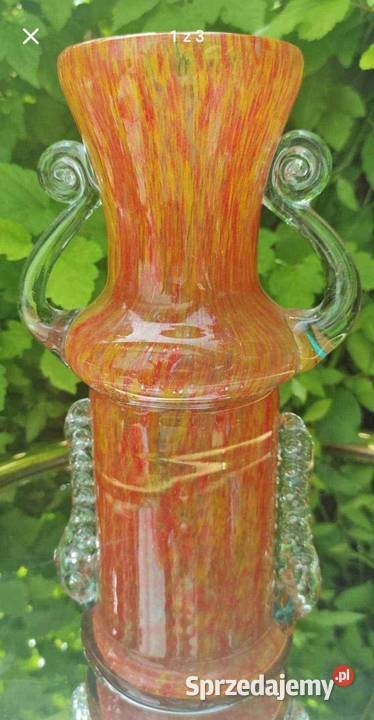 Szklany wazon Spółdzielnia Kamionka z Łysej Góry Antyki, Sztuka, Kolekcje łódzkie Pabianice
