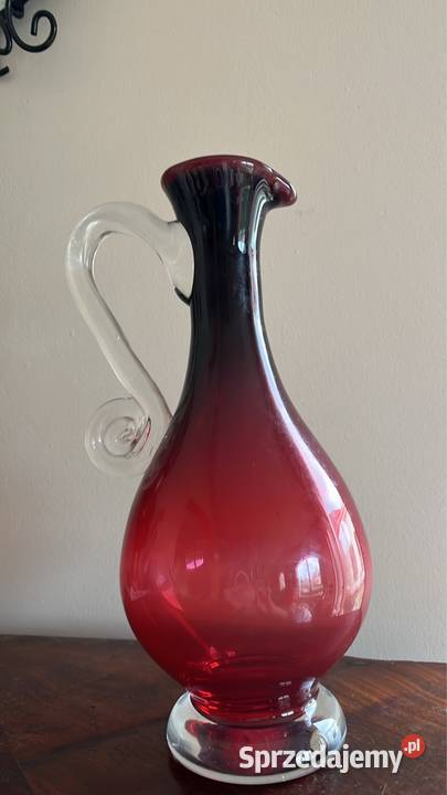 Szklany dzban Czerwony Zbigniew Horbowy Sudety