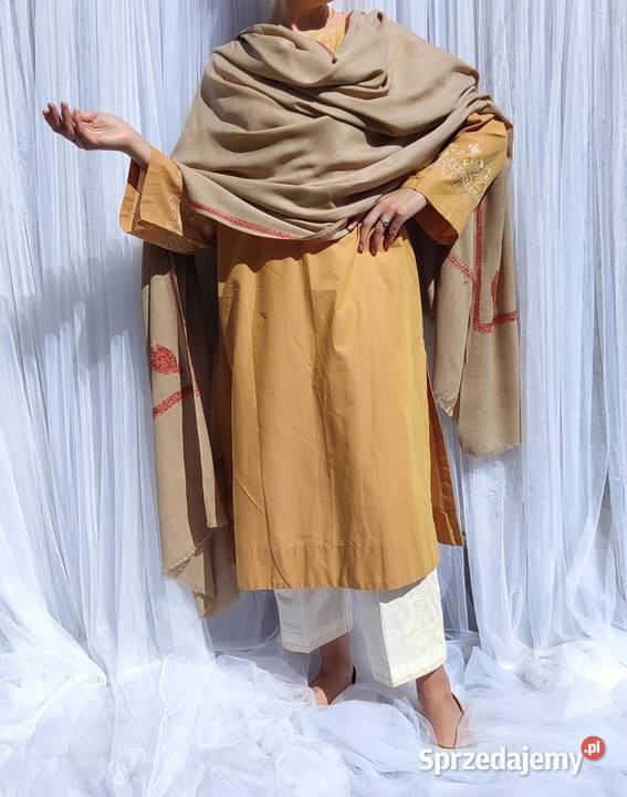 Szal orientalny indyjski haftowany haft paisley Szczecin