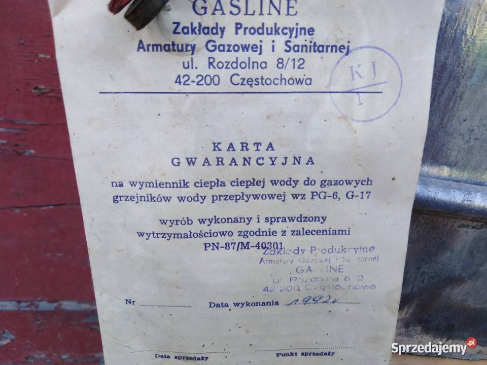 Nagrzewnica Junkersdo gazowego ogrzewacz wody PG małopolskie Gorlice sprzedam