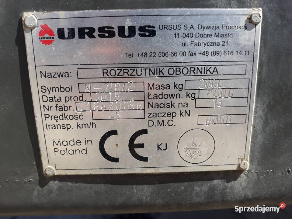 Sprzedam rozrzutnik obornika Warfama Ursus N2182 Sulimy