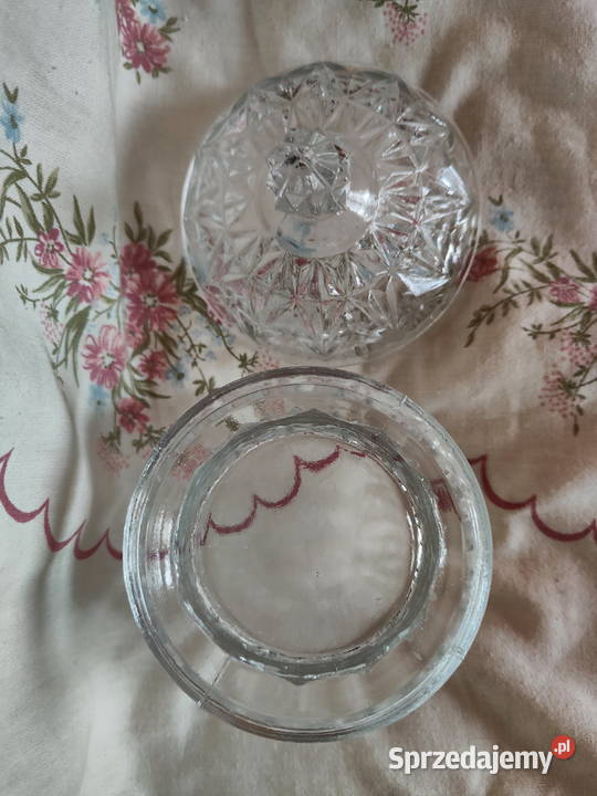 Cukiernicabombonierka z grubego szkła lata 70 Lublin