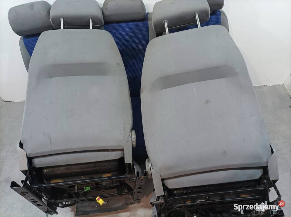 FOTELE PRZÓD TYŁ II RZĄD KOMPLET NIEBIESKIE