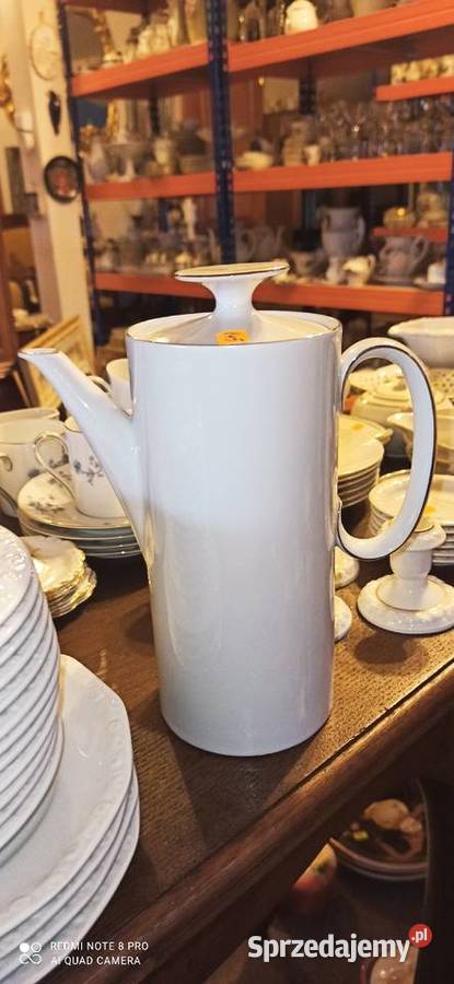 Biały porcelanowy dzbanek do kawy z linii Gdańsk sprzedam