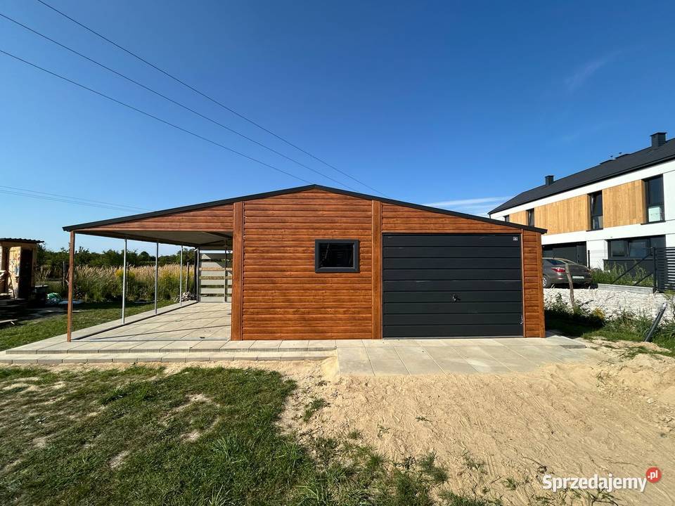 Garaż jednostanowiskowy 855 m z Wiatą Dach pomorskie Poborowo