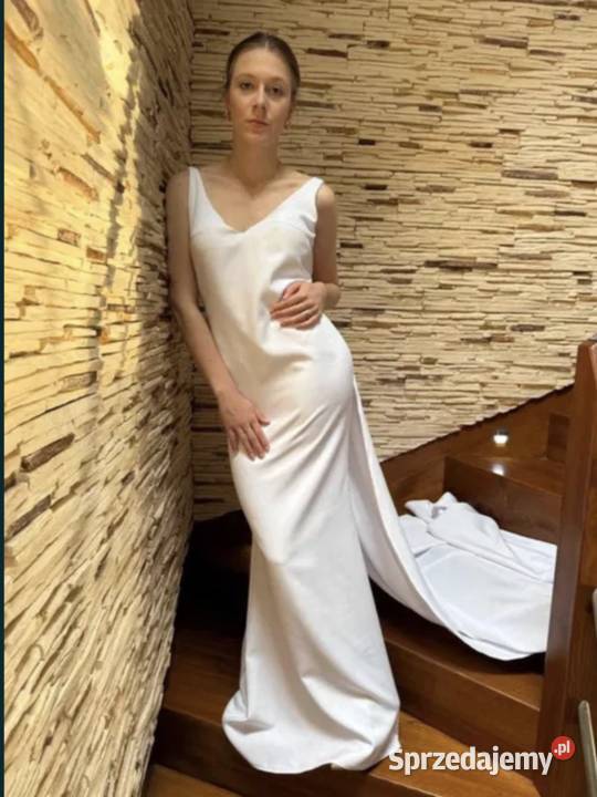 Elegancka suknia ślubna z dopinanym trenem NOWA Olsztyn