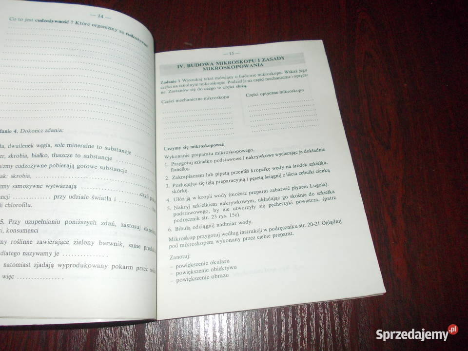 klasa 5 zeszyt cwiczek z biologii z 1992 roku podkarpackie Stalowa Wola