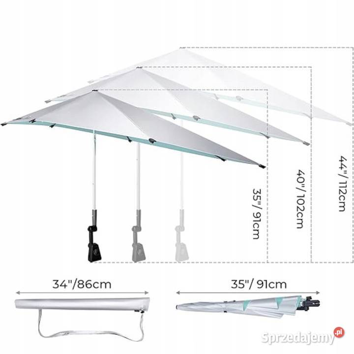 G4Free Parasol plażowy XL z klipsem UPF 50 biały Myszyniec