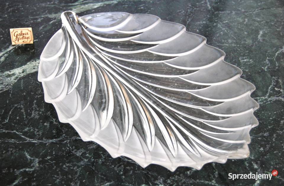 Walther Glas kryształowa patera liść kryształ