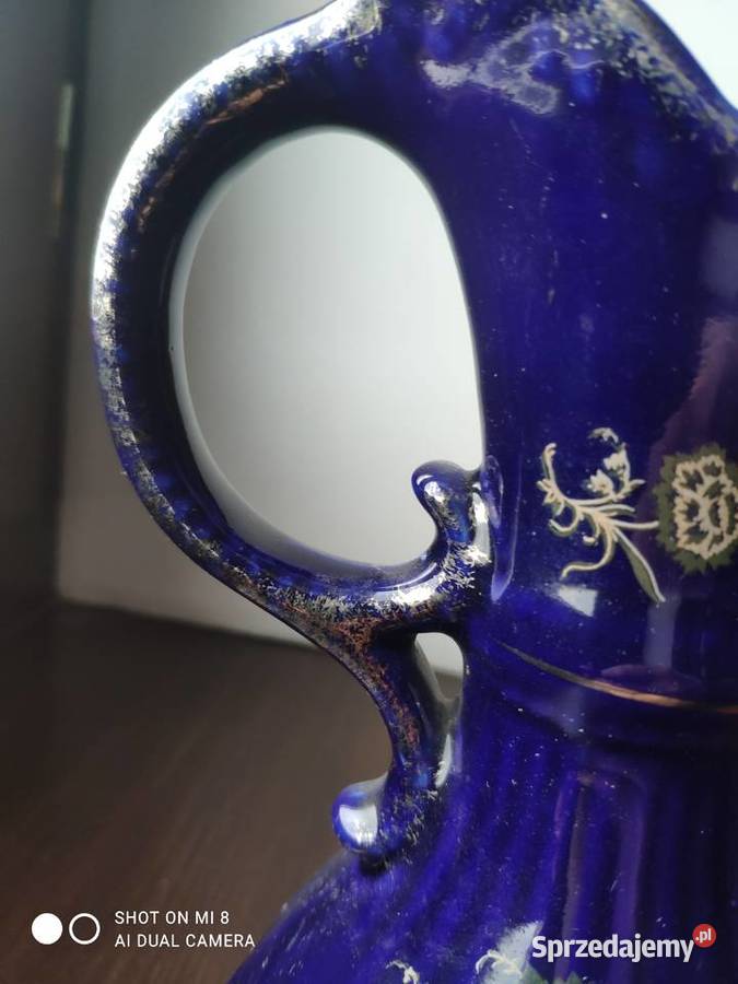 Stary porcelanowy kobaltowy wazon dzbanek