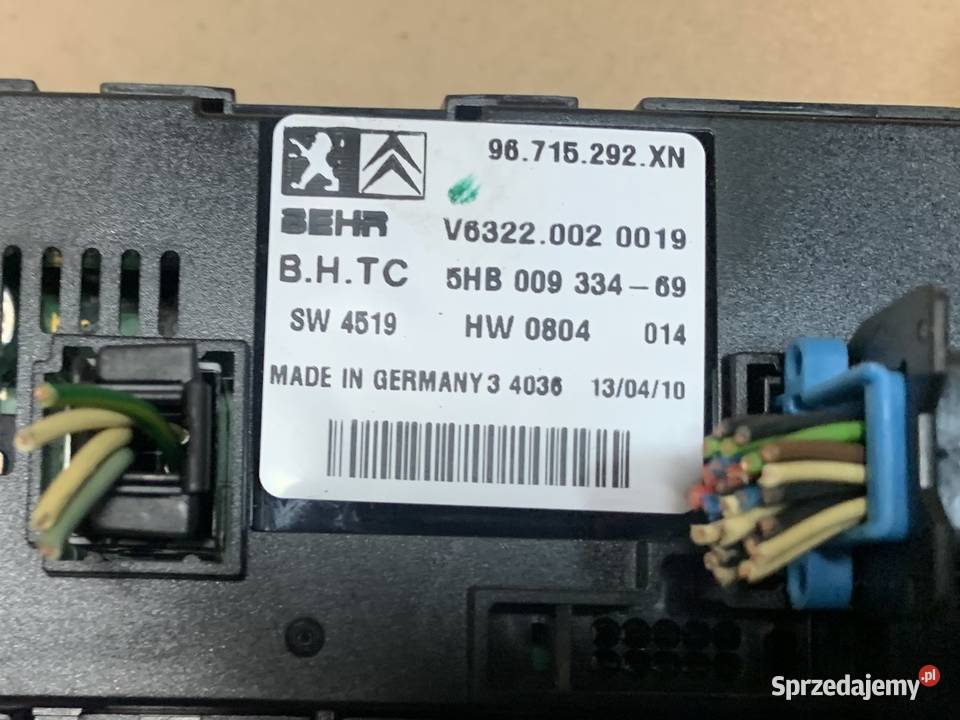 96715292XN panel nawiewu klimatyzacji peugeot Panele sterowania, przełączniki zachodniopomorskie Szczecin