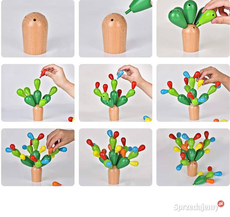Układanka Balansujący kaktus drewniana z 3 lata+ Zamość