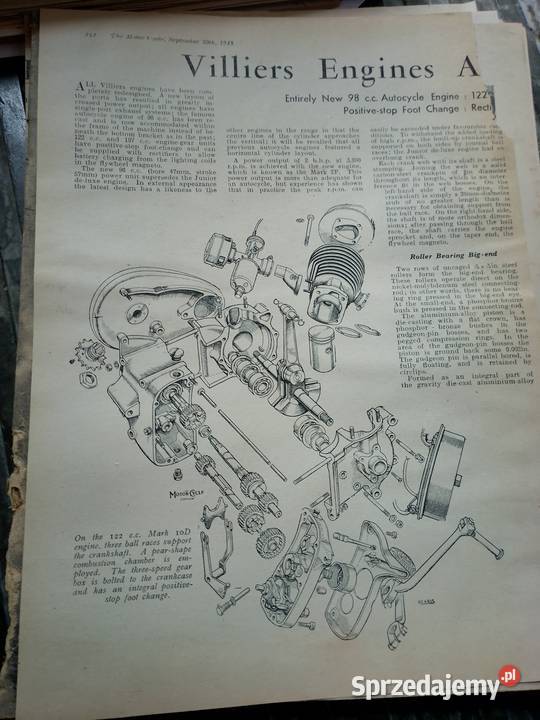 Moto cycles angielską gazet motorowa z 1947 podkarpackie Jarosław sprzedam