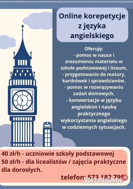 Korepetycje z języka angielskiego