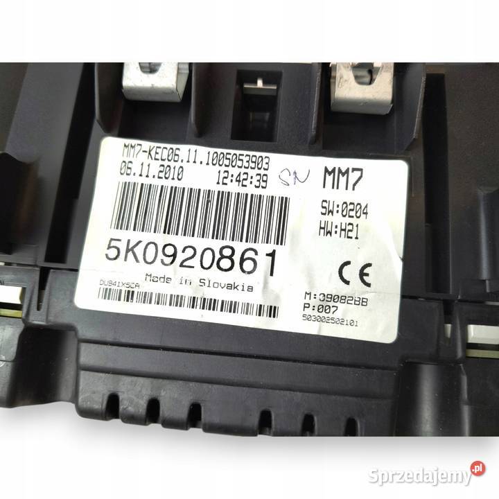 LICZNIK ZEGARY 5K0920861 VW GOLF VI 12 14 TSI 16 Chełm