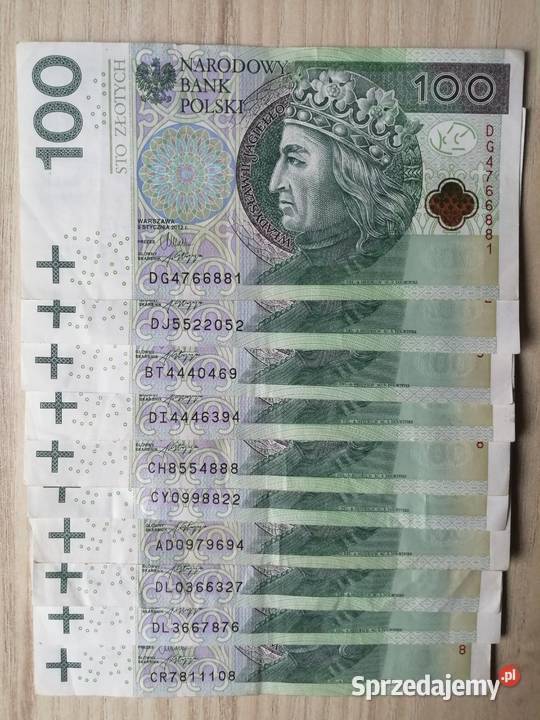 Banknot 100zl 2012r ciekawe numery śląskie Bytom