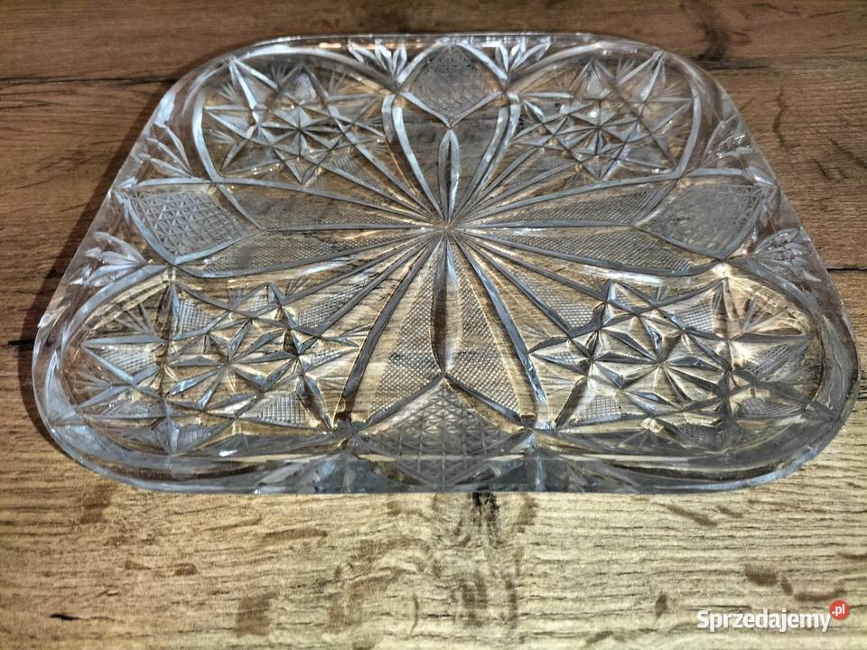 ORYGINALNA PIĘKNA ZABYTKOWA KRYSZTAŁOWA paterka Wrocław