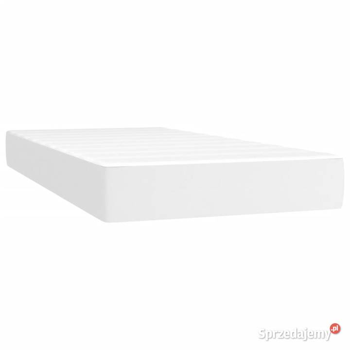 Łóżko kontynentalne z materacem i LED biała 193cm Łóżka