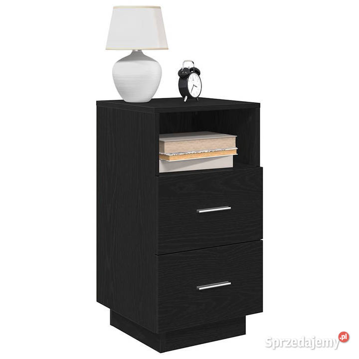 Szafki nocne z 2 szufladami 2 czarne 36x36x68 Warszawa