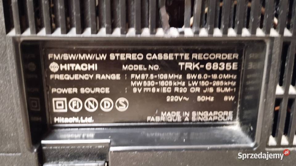 Radiomagnetofon Hitachi trk6835e Magnetofony Poznań