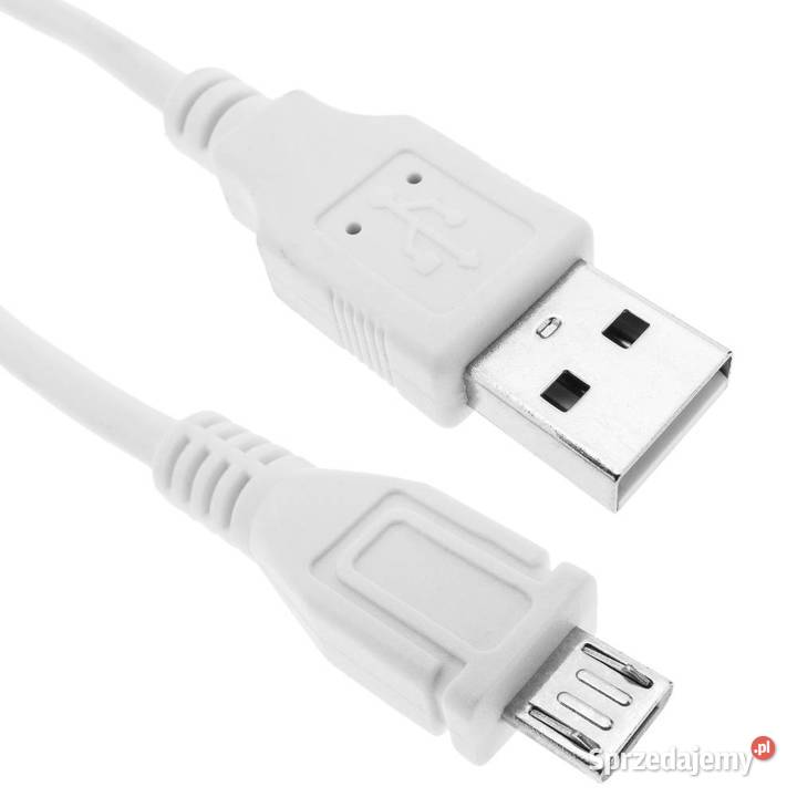 Kabel USB 20 A męski na MicroUSB męski biały 20 sprzedam
