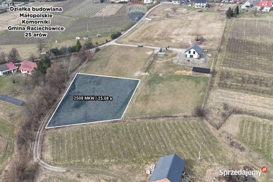 Działka 25a Komorniki Raciechowice małopolska budowlana