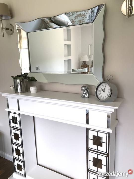 Portal kominkowy KONSOLA lustro HAMPTON YORK biały Jeleśnia