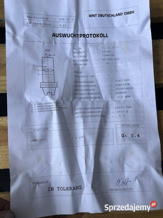 Oprawka WNT SK40 DIN 69871 6 mm z protokołem Tuliszków