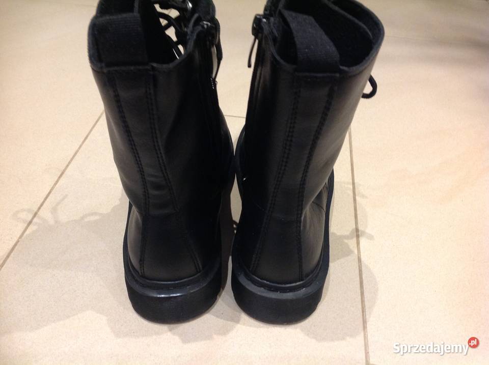 Martensy Skórzane Buty Damskie 37375 Czarne NOWE skóra ekologiczna lubuskie Nowa Sól