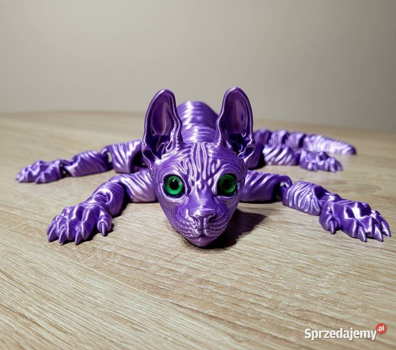 Ruchoma przegubowa figurka Kot sfinks fioletowy
