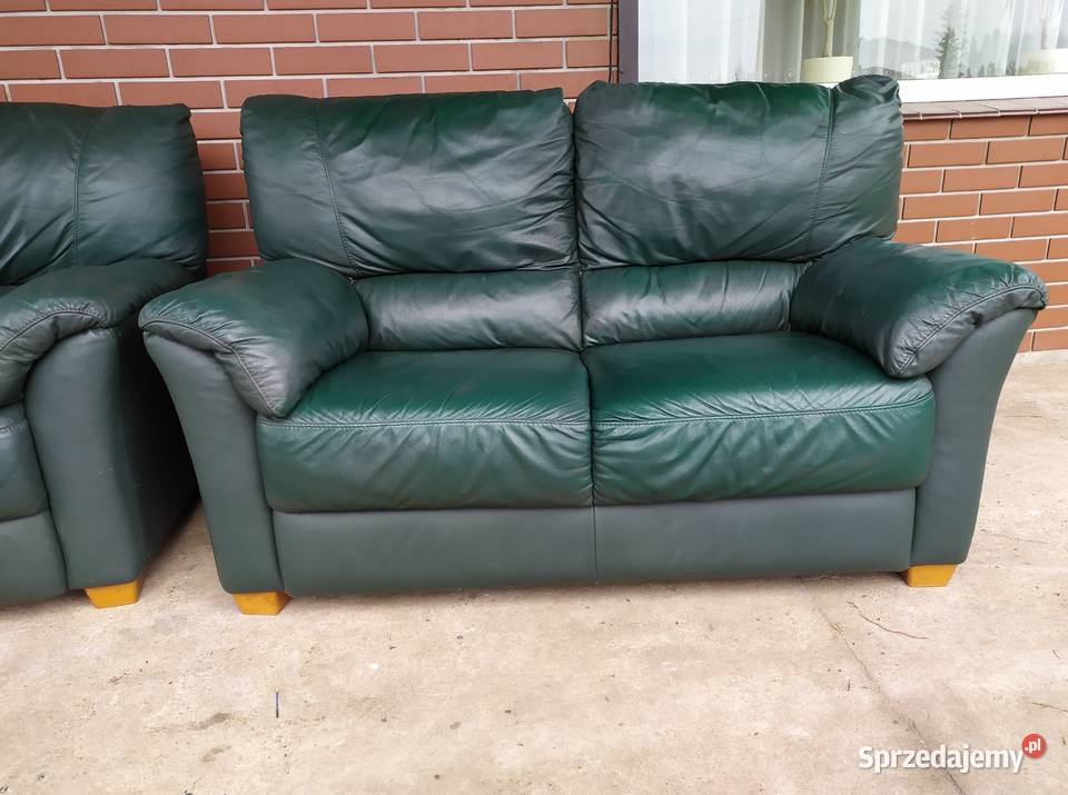 Sprzedam dwie sofy 23 ze skóry Konin sprzedam