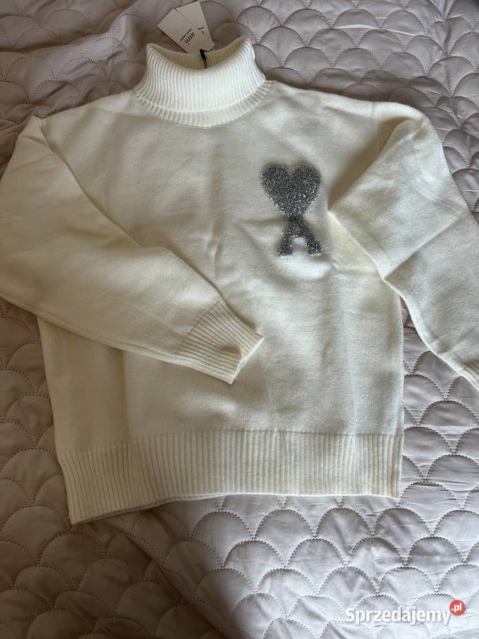 Golf biały rozmiar M wełna