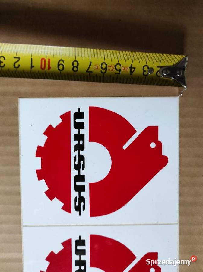 Naklejka cienka czerwona Ursus logo Warszawa