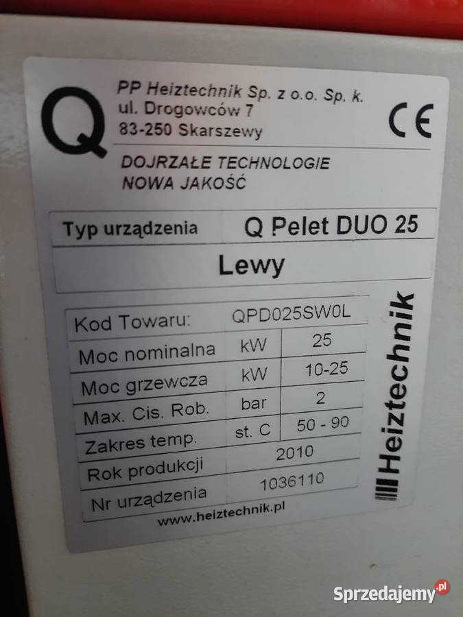 Piec Kocioł na Pellet Heiztechnik kujawsko-pomorskie Zamość sprzedam