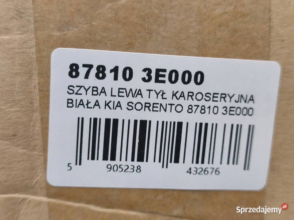 SZYBA KAROSERYJNA LEWY TYŁ KIA SORENTO I JC