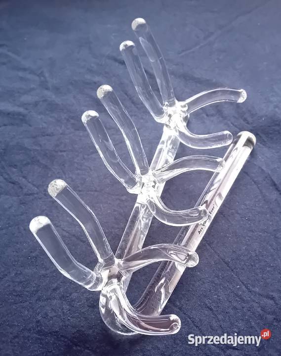 Szklany stojak na fajki ręcznie formowany Ars Porcelana i szkło Koźminek
