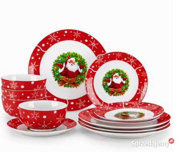 Zestaw obiadowy świąteczny Boże Narodzenie motyw
