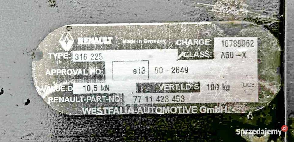 RENAULT KOLEOS I HAK HOLOWNICZY 7711423453 Radom